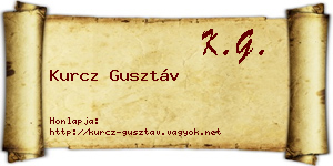 Kurcz Gusztáv névjegykártya